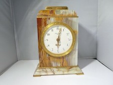 HOUR LAVIGNE A PARIS ONYX AND BRONZE CLOCK WORKING