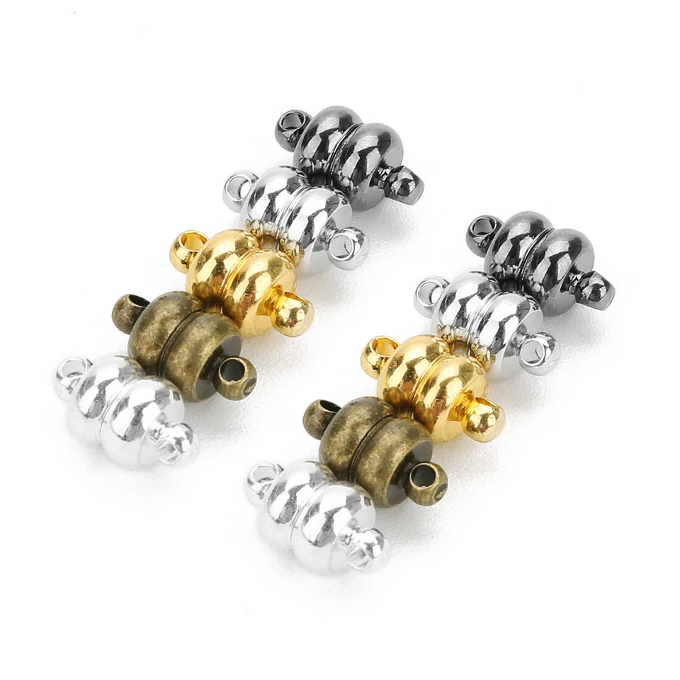 10pcs/lot Flat Round Copper Magnetic Clasps Connectors for Necklace Bracelets - Image 3 of 4