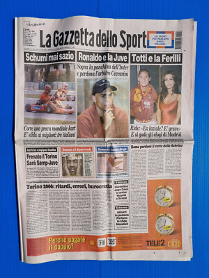 LA GAZZETTA DELLO SPORT 18 GIUGNO 2001 ROMA CANTA: CAMPIONI! SCUDETTO TOTTI BATI