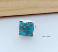 solid 925 Sterling Silver Blue copper Turquoise Partywear Ring All Size R331