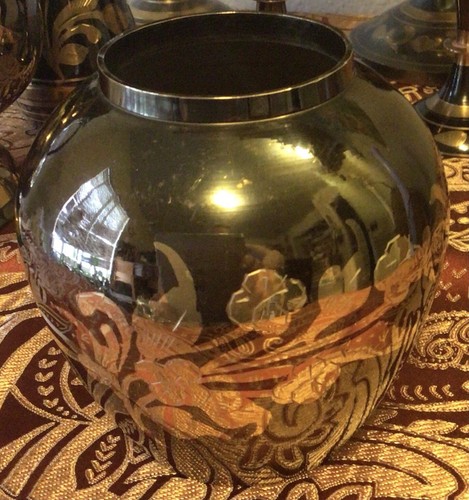 Vintage 15 pc Set with Teapot, Tray, tea cups Etched Brass Decorative - Picture 11 of 18