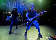 Joey Belladonna and Scott Ian of Anthrax in concert at the Metal A- Old Photo