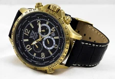 Chronograph Cavadini Men's Watch Rotatable Gmt-Innenring Black CV-1606 Stainless