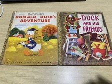 Lot of (2) Little Golden Books Donald Ducks Adventures . Duck and his Friends