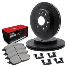 For Mitsubishi Mighty Max 86-96 R1 Concepts Slotted Front Brake Kit w 5000 Pads
