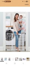 1 Pack Regalo Easy Step 38.5-Inch Extra Wide Walk Thru Baby Gate, White 1160 DS