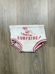 50s VINTAGE Youth Toddler Surfside Backside Cotton Souvenir Swim Shorts RARE