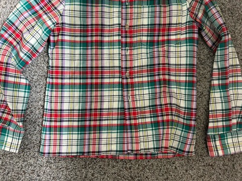 Ralph Lauren Girls Button Up Shirt Size 8 Plaid Tie Up Bow Red Green - Picture 3 of 5