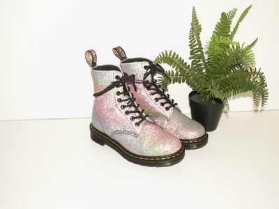 Dr. Martens 1460 Pascal Glitter Sparkle Rainbow Boots UK 4 EU 37 US 6 (1301)