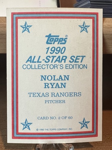 1990 Topps All-Star Set Collector's Edition Baseball Nolan Ryan Glossy Card #2 - 第 2/2 張圖片