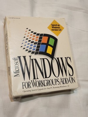 NEW Sealed 1994 Microsoft Windows for Workgroups Add-On Upgrade v 3.11 for 3.1 