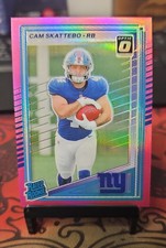 2025 Panini Donruss-Rated Rookie Cam Skattebo #302 Optic Preview Pink Prizm (RC)