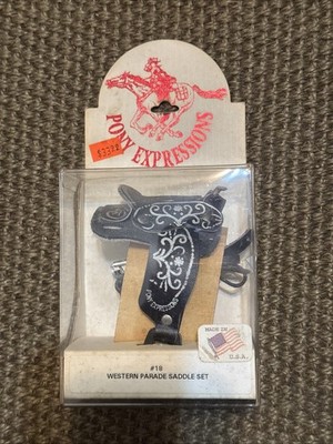 Pony Expressions Western Parade Saddle Set Leather Trad Size Breyer Model Horse