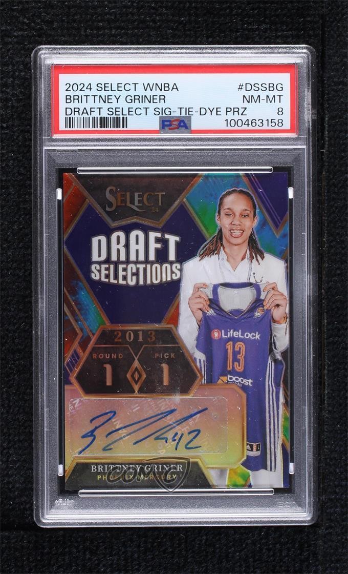 2024 Panini Select WNBA Tie-Dye Prizm 2/25 Brittney Griner #DSS-BG PSA 8 Auto