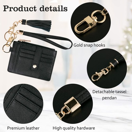 Small Wristlet Wallets for Women RFID Credit Card Holder Wallet Keychain Wris... - Picture 3 of 6