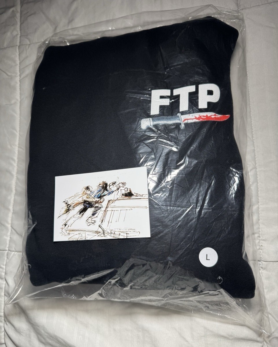 FTP FUCKTHEPOPULATION Scream Ghostface Knife Logo Pullover Hoodie