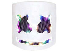 LED DJ Head Gear Halloween Light Up Costume Party Latex Face Mask for Parties