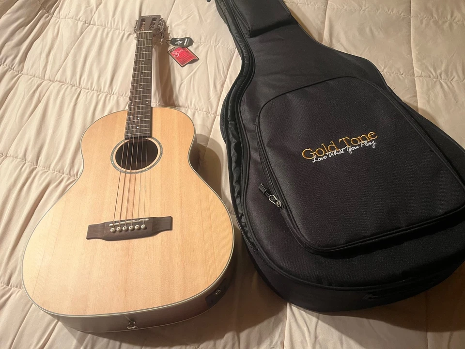 Gold Tone All Solid Wood Parlor 12-Fret Acoustic-Electric Hard & Soft Case - Image 2 of 4
