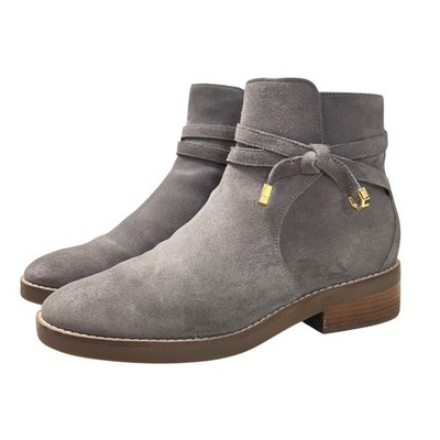 Cole Haan Railyn Ankle Boots Womens 6B Gray Suede Good Grand OS Block Heel