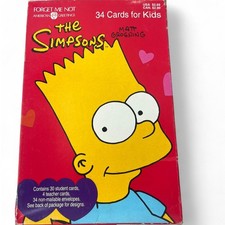 Valentines Day Cards New Vintage 1990's The Simpsons Bart 34 Cards  Envelopes