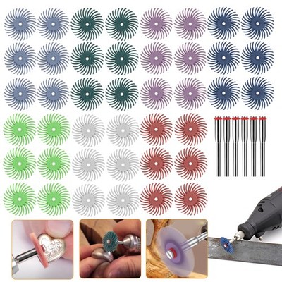 48X 1'' 80-2500# Diamond Radial Bristle Disc Kit for Wood Metal Jewelry Polishing