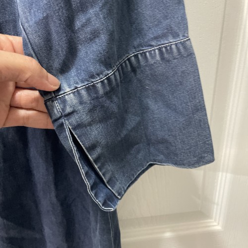 Soft Surroundings Positano Getaway Denim Blue Shift Boho Dress Sz Medium Casual - Picture 7 of 8