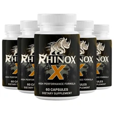 (5 Pack) Rhinox X Enhancement Pills for Men Supports Performance & Male Energy