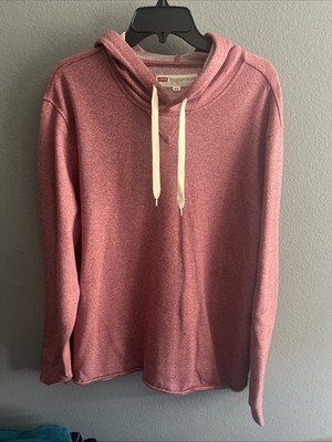 Levi s Terry Cloth Style Hoodie Medium Red Slim Fit Urban Sweatshirt Size XL