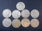 1961 D Franklin Half Dollar 90% Silver - Lot Of 9 Condition Varies a