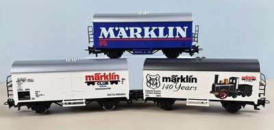 3 Marklin HO Marklin Cars 2505A, 2450F, 2155E, Marklin Club cars, Reefer N Boxes