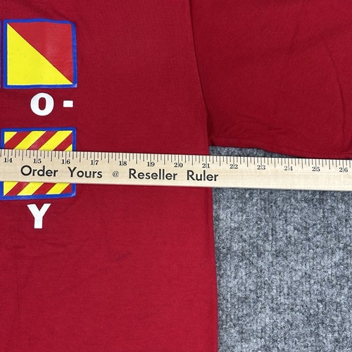 Camisa De Colección Petoskey MI Para Hombres XL (Se Ajusta a L) Roja Bandera Náutica Señal Marítima Años 90 EE. UU. - Imagen 11 de 13