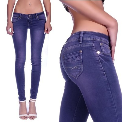 Damen Jeans Röhrenjeans Röhre Stretch Skinny Stretch Hose Sexy Hüftjeans D94
