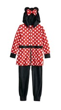 Girls Disney MINNIE MOUSE Sleeper 1 pc Fleece Pajamas Size 6 2284-MINNIE-6