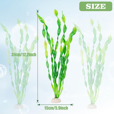 12 PCS Aquarium Artificial Seaweed Decorations 12 Inch Tall Plastic Plants De...