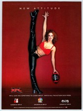 2001 PINUP GIRL XFL FOOTBALL Vintage 8"X11" Magazine Ad HTN42