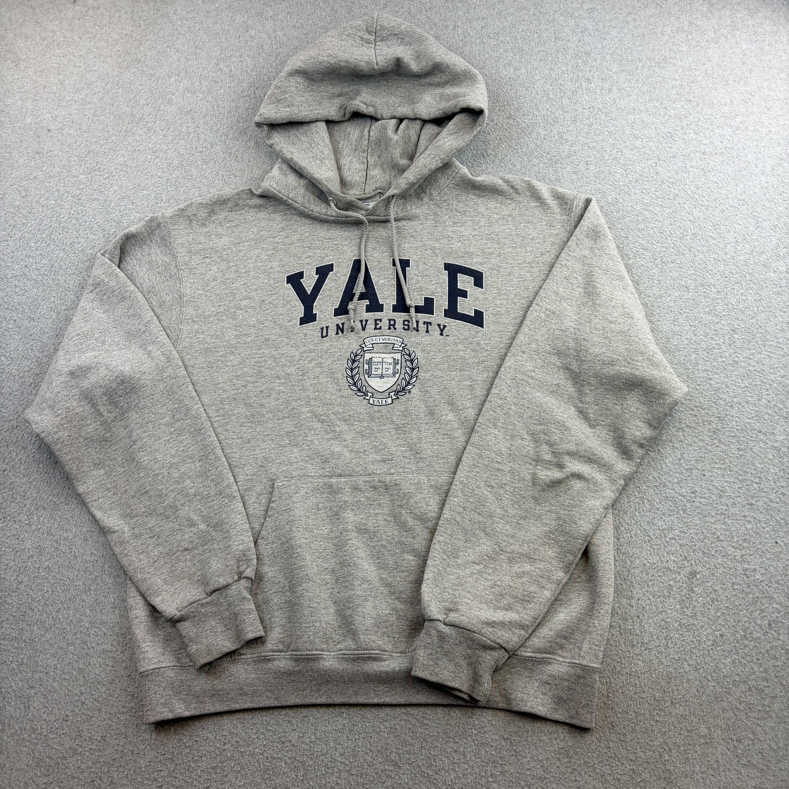 Yale University Hoodie Mens Medium Gray College Champion Sweatshirt Pullover
