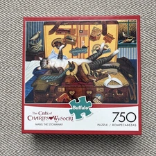 Cats of Charles Wysocki TRAVELING COWBOY 750 PC Puzzle Buffalo Games