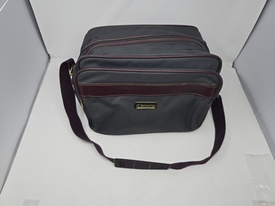 Samsonite Vintage Series 2100 Shoulder Tote Carryon Travel Bag Dark Gray Maroon 