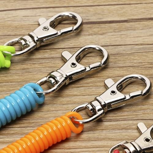 Mini Skater 5 Color Spiral Retractable Spring Coil Keychain Theftproof Anti - Photo 4 sur 6