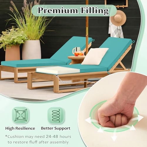 Chaise Lounge Cushions Outdoor 72"x21"x3", Waterproof Lounge Chair Cushion - Foto 3 di 7