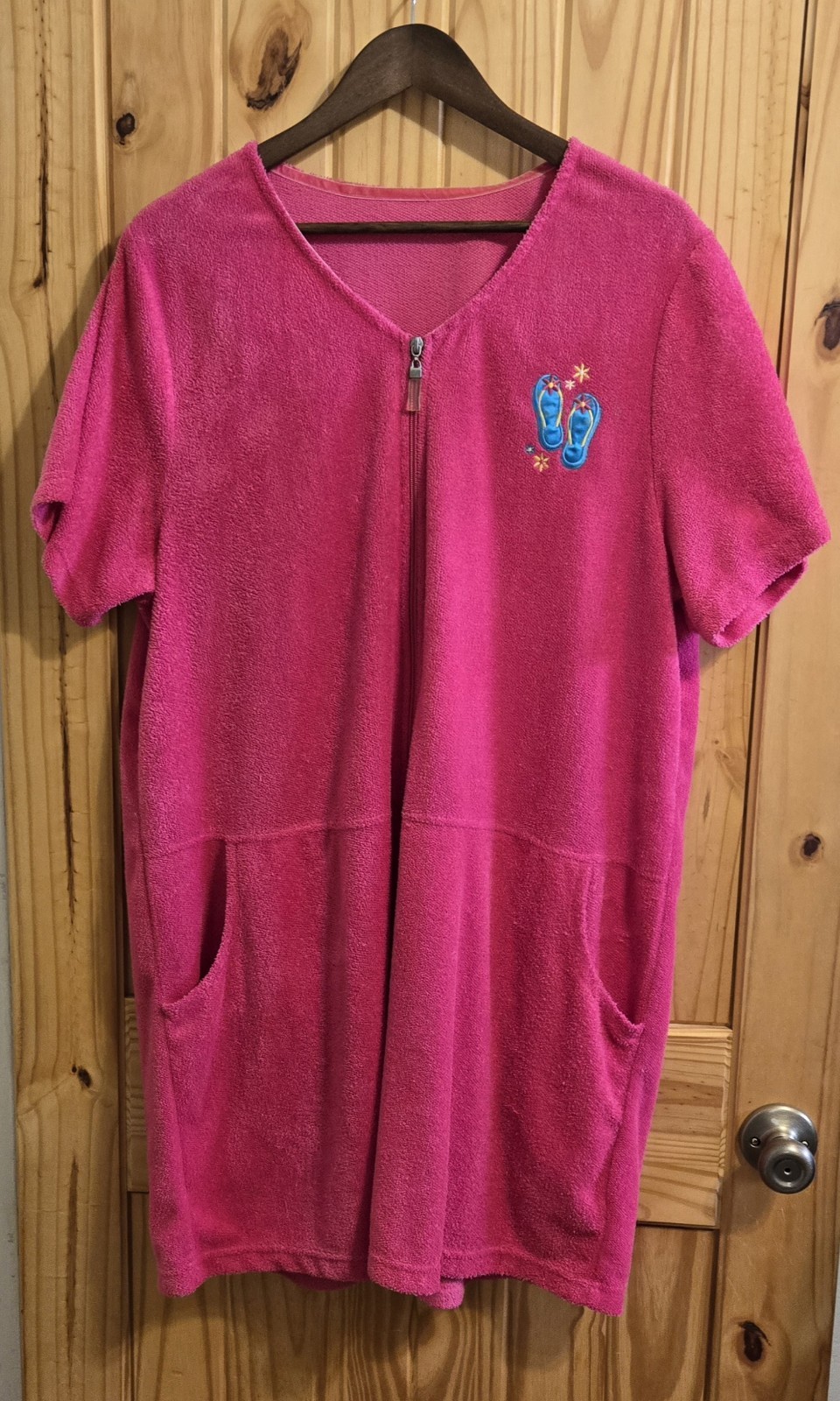 Unbranded Women's Beach Cover Up Size 2Xl Full Zip Pink S Short Sleeve
