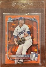 2025 Bowman Chrome Sapphire Hyun-Seok Jang 1st Orange Refractor #/25 La Dodgers