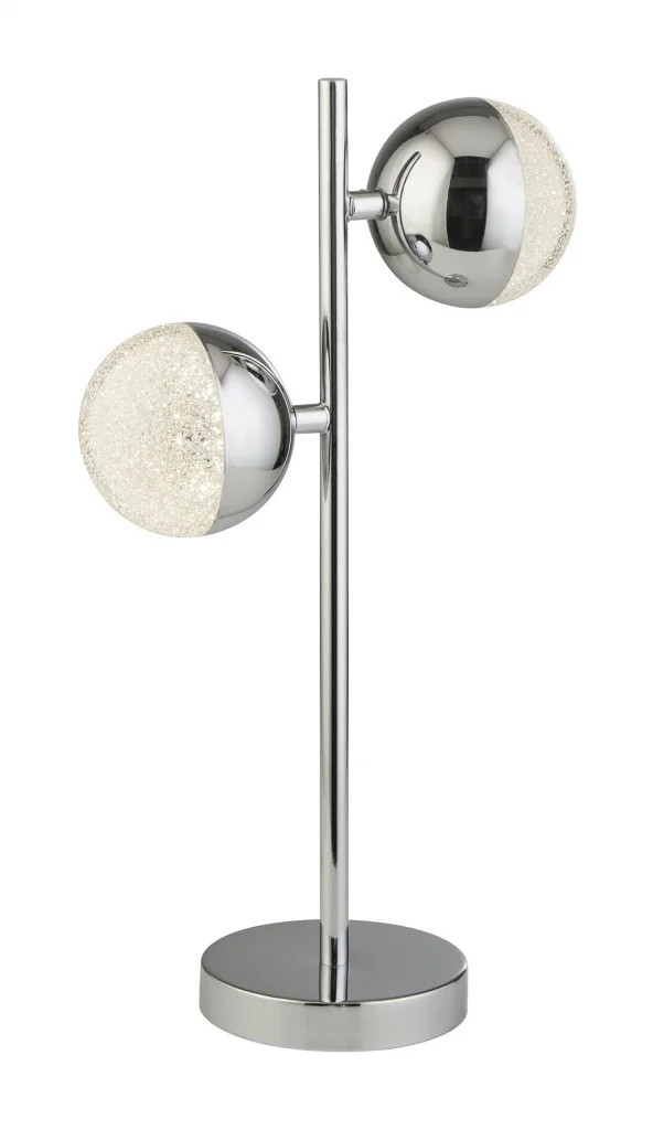 Table Light Silver Marbles 2 LED Chrome Searchlight 5087CC