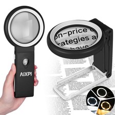 Magnifying Glass with Light and Stand, 10x Large Lighted Magnifying Glass 18 ...