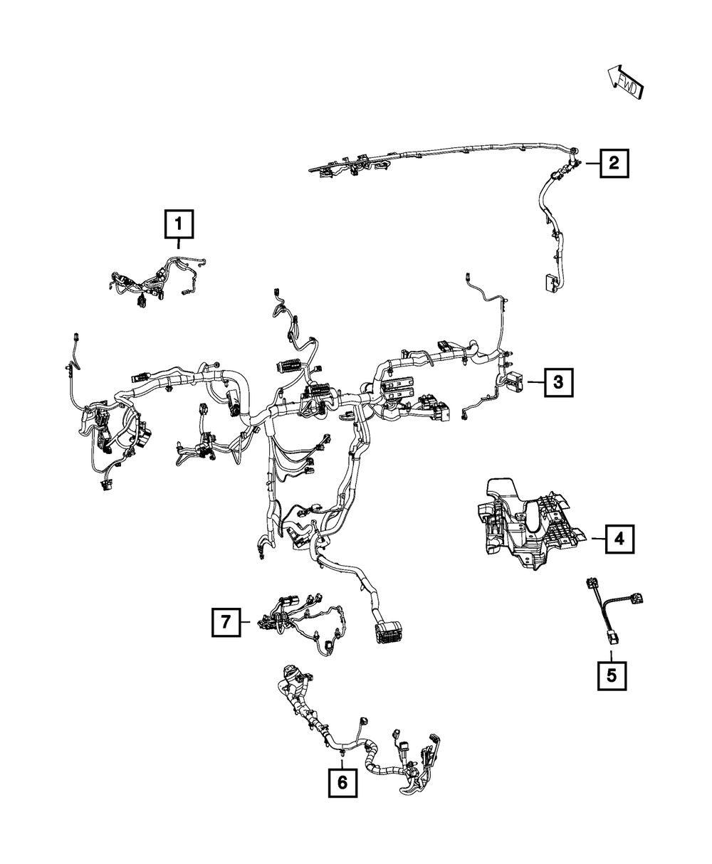 Genuine Mopar Console Wiring 68443441AA