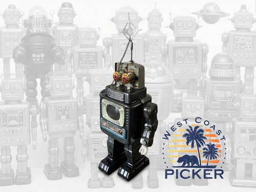 1960s Battery Operated Alps Television Spaceman Tin Robot Japan FOR PARTS/REPAIR