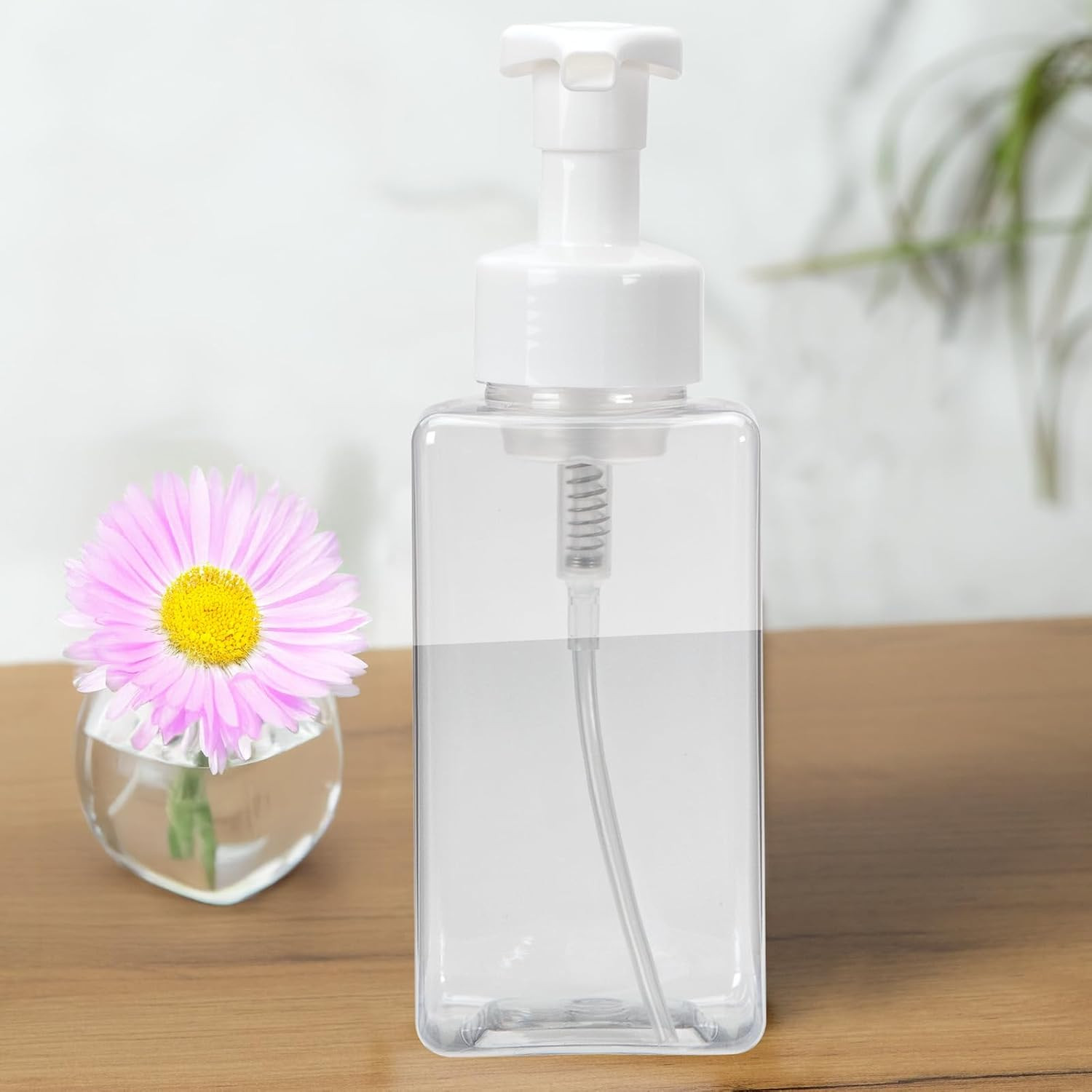 Foaming Soap Dispenser, Refillable Plastic Pump Bottles for Liquid Hand Soap, 15