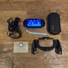 Black Sony PlayStation Vita Console PCH-1003 With Carry Case, Grip And Game
