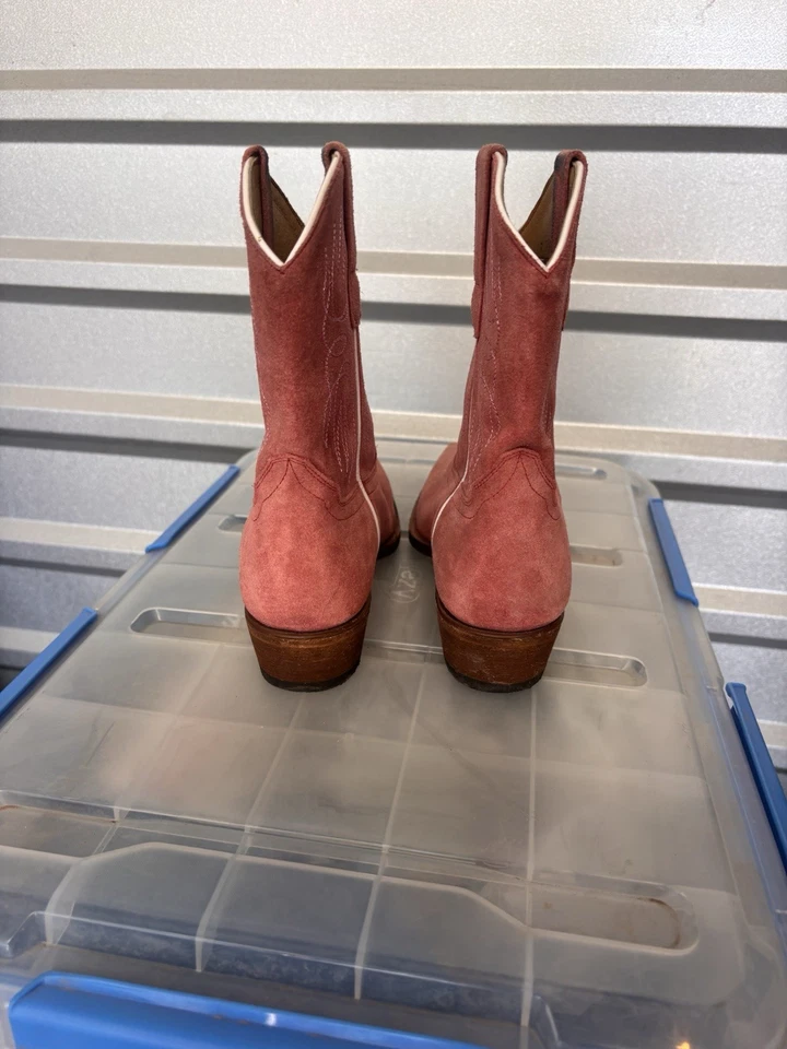 Macie bean Woman’s Leather Cowboy Boots Pink Rough out Leather - Image 4 of 4