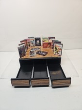 VTG 3 Drawer 42 Cassette Tape Storage Holder Case Faux Wood W/15 CASSTTE DFFRENT